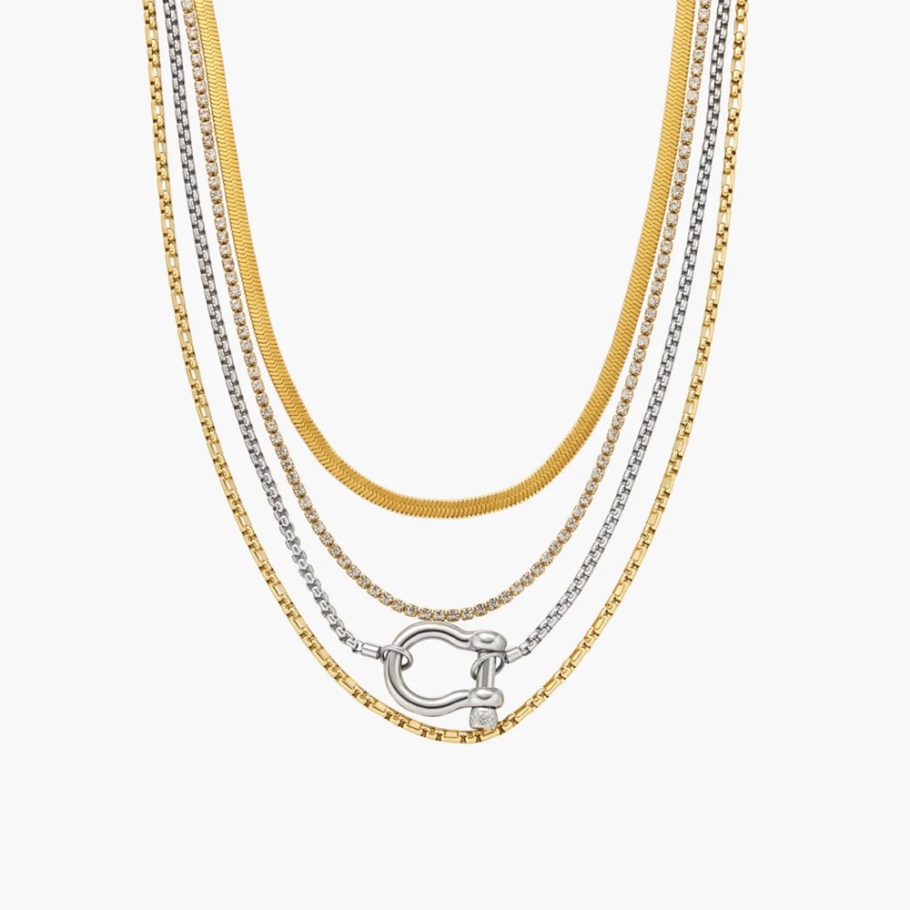 Rachel Layered Mixed Metal Necklace